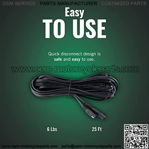Battery Tender 25 Foot SAE Extension Cable Charger and Maintainer Units, Quick Connect Plugs - Image 4