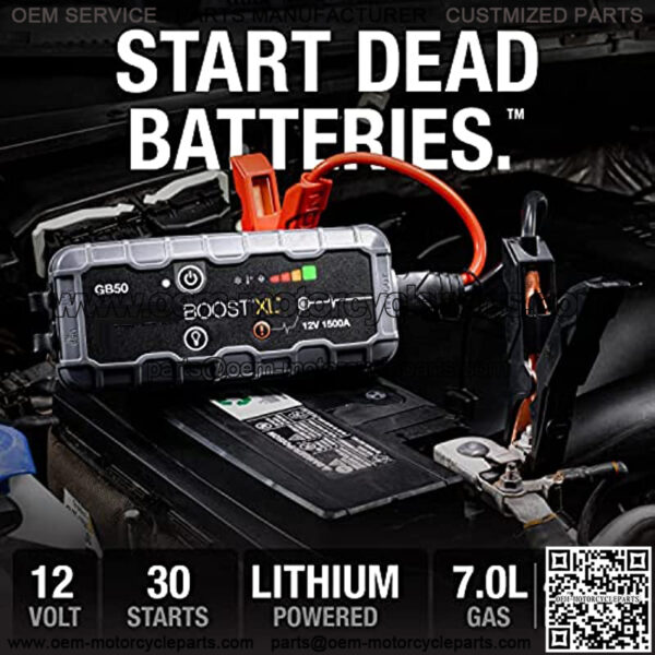 Boost XL GB50 1500 Amp 12-Volt UltraSafe Lithium Jump Starter Box, Car Battery Booster Pack, Portable Power Bank Charger, and Jumper Cables for up to 7-Liter Gasoline and 4-Liter Diesel Engines - Image 2