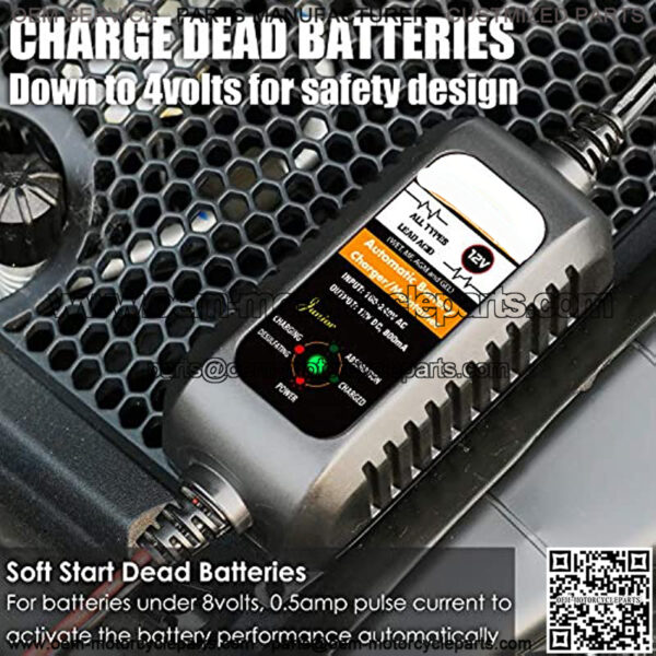 MP00205A 12V 800mA Automatic Battery Charger, Battery Maintainer, Trickle Charger, and Battery Desulfator - Image 2