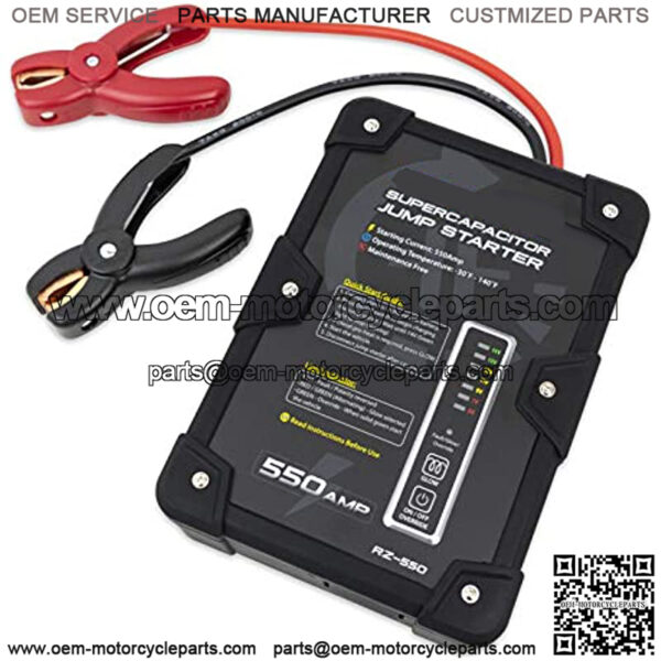 Rezervo Batteryless Jump Starter - Jumpstarts Vehicles Using Ultracapacitor Technology for Cars, Trucks, Boats, RVs, ATVs, and other Gas Engines (RZ-550 (550A))