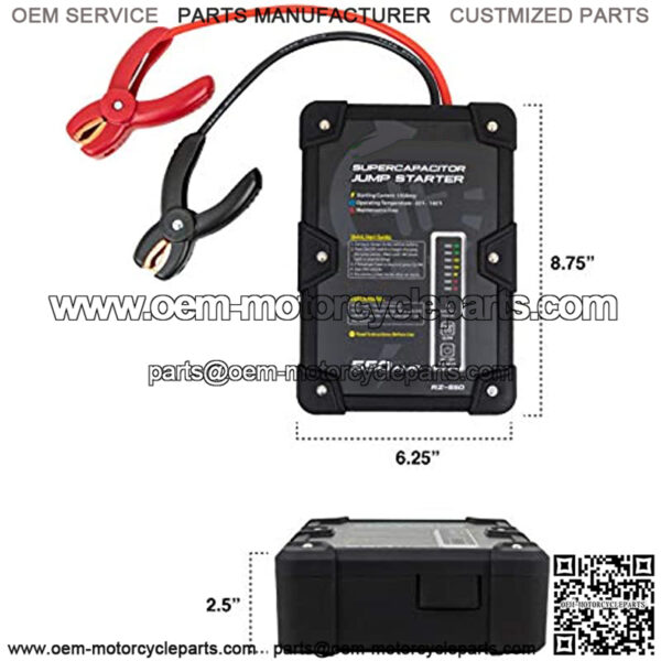 Rezervo Batteryless Jump Starter - Jumpstarts Vehicles Using Ultracapacitor Technology for Cars, Trucks, Boats, RVs, ATVs, and other Gas Engines (RZ-550 (550A)) - Image 4