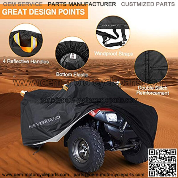 ATV Cover Waterproof Heavy Duty Quad ATC 4 Wheeler Cover All Season Weather Proof Outdoor UV Protection for Polaris Sportsman Outlaw Kawasaki Yamaha Suzuki Honda Sportrax TRX ( XXX-Large) - Image 2