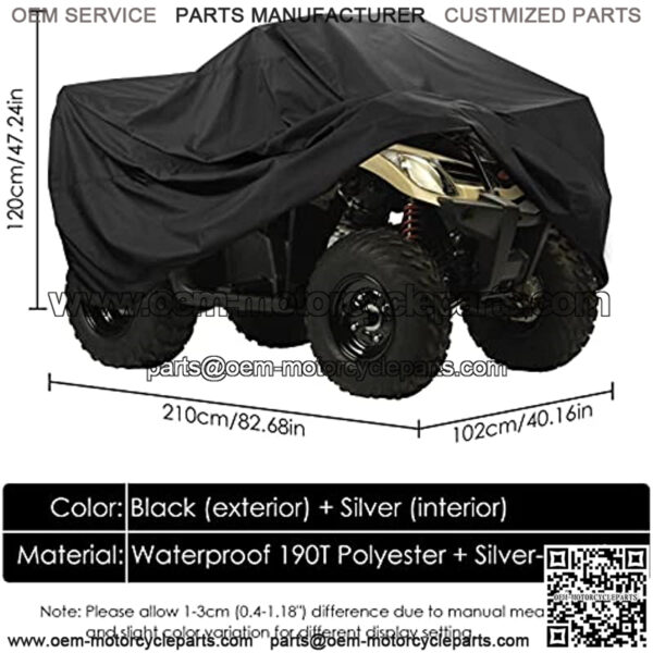 ATV Dust Cover Waterproof Anti-UV Cover for Yamaha YFZ 450,Polaris Sportsman Yamaha Grizzly Honda Fourtrax,up to 82.68*47.24*40.16inch* - Image 2