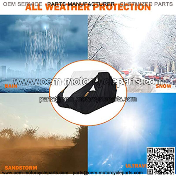UTV Cover - Waterproof All Weather UTV Covers for 4-6-Passengers Black Silver-Coated Oxford Cloth Snow Rain UV Protection Cover Heavy Duty Black Protects 4 Wheeler Up to 155 inch - Image 2