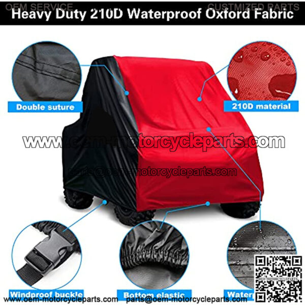 UTV Cover ,Fit(XXXL 162" L*65"W*75"H) Heavy Duty 210D Oxford Outdoor Waterproof Cover Polaris RZR Cover Side by Side Accessories UTV Waterproof Storage Cover - Image 2