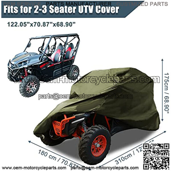 UTV Cover Waterproof All Weather Protection Covers 210D Army Green 2-3 Seater for Polaris RZR for Ranger XP XP4 1000 for Can-Am for Arctic Cat Side by Side UTV Accessories - Image 2