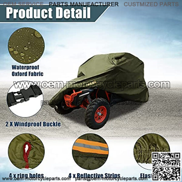 UTV Cover Waterproof All Weather Protection Covers 210D Army Green 2-3 Seater for Polaris RZR for Ranger XP XP4 1000 for Can-Am for Arctic Cat Side by Side UTV Accessories - Image 3