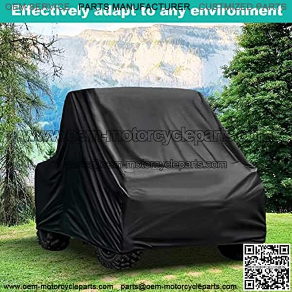 UTV Cover with Heavy Duty Black Oxford Waterproof Material, 114.17" x 59.06" x 74.80" (290 150 190cm) Included Storage Bag. Protects UTV from Rain, Hail, Dust, Snow, Sleet, and Sun (XL) - Image 5