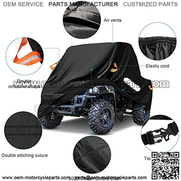 UTV Cover, Waterproof Heavy Denier Oxford Cloth Material for Polaris RZR Yamaha Can-Am Defender Honda Pioneer Kawasaki Mule Teryx 2-3 Passenger - Image 2