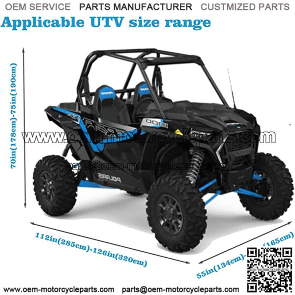 UTV Cover, Waterproof Heavy Denier Oxford Cloth Material for Polaris RZR Yamaha Can-Am Defender Honda Pioneer Kawasaki Mule Teryx 2-3 Passenger - Image 4