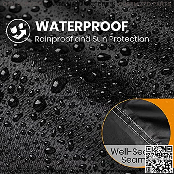 UTV Cover, Waterproof Oxford, 114 x 59 x 74.8 inches, with 4 Night Reflective Stripes and Carrying Bag, Dust Sun Wind Rain Leaves Outdoor Protection, Universal Fit 4 Wheeler Vehicle Cover - Image 3