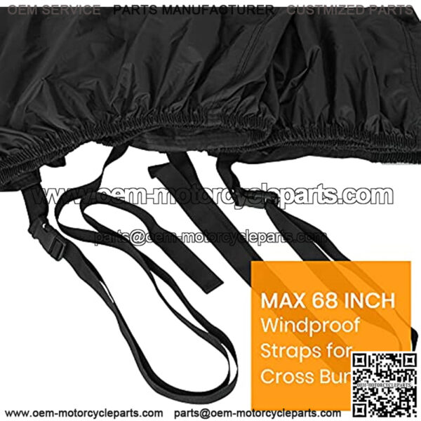 UTV Cover, Waterproof Oxford, 114 x 59 x 74.8 inches, with 4 Night Reflective Stripes and Carrying Bag, Dust Sun Wind Rain Leaves Outdoor Protection, Universal Fit 4 Wheeler Vehicle Cover - Image 5