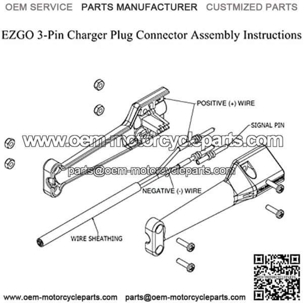 Golf Cart Charger Plug for EZGO TXT & RXV, 3-Pin 48V Triangle Handle Connector, OEM# 604321 611218 611219 - Image 2