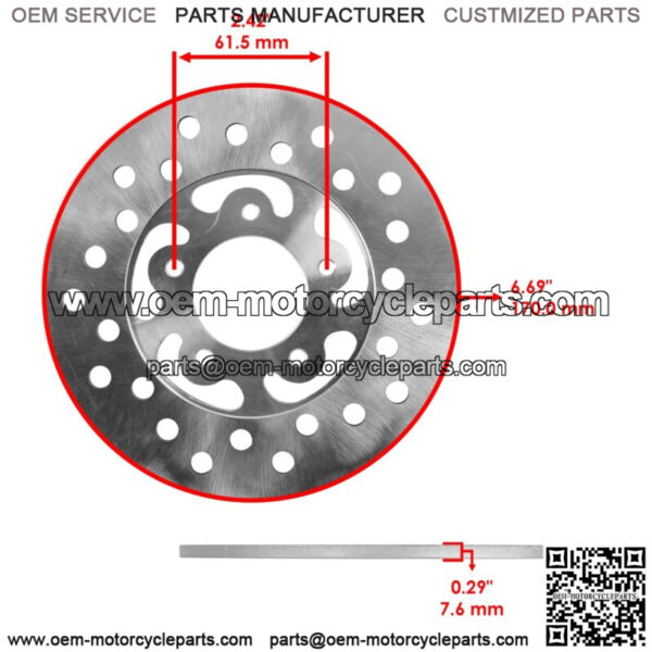 Rear Brake Disc Rotor For Honda Pioneer 520 SXS520M2 2021-2022 - Image 2