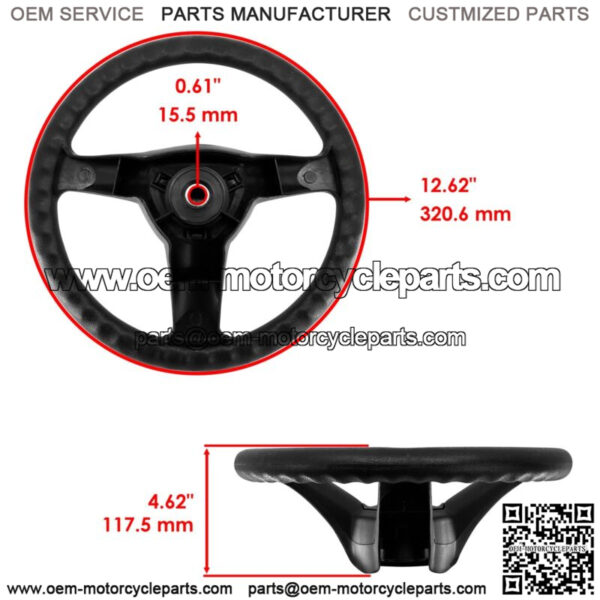 Steering Wheel & Shaft w/ Gear For John Deere LA120 LA135 LA145 LA155 L100 L105 - Image 2