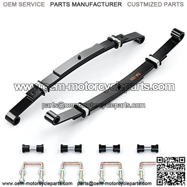 Golf Cart EZGO Heavy Duty 3-Leaf Spring Kit with Bushings & Sleeves & U Bolts fit for EZGO TXT 1995-2013, OEM 70506-G01,74135-G01, 74207-G01, 74207-G03 (2 Packs) - Image 3