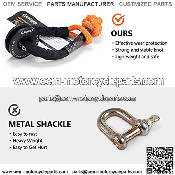 Synthetic Soft Shackle with Winch Ring,Recovery Ring Snatch Rope Towing Straps Block Pulley Kit Winch Accessories for Off-Road ATV UTV Jeep Trailer Truck SUV 4x4 - Image 5