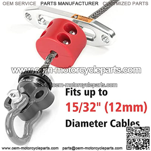 Winch Cable Hook Stopper for ATV UTV SUV ORV, Rubber Rope Line Saver, Prevent Bouncing Fraying, with Allen Wrench (Red) - Image 5