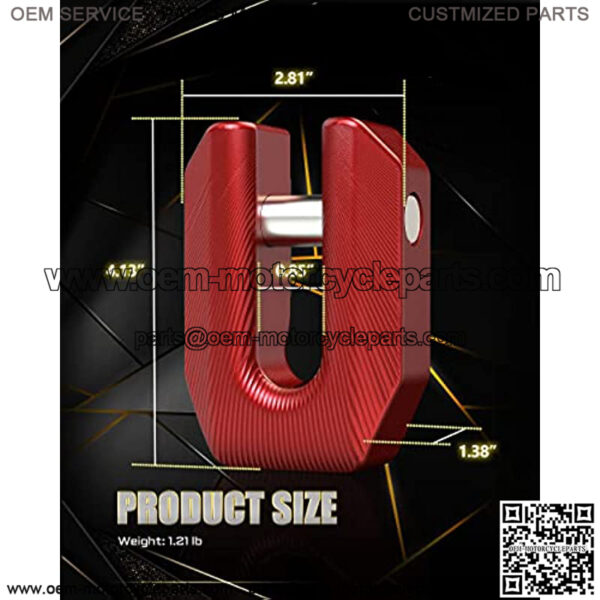 Winch Shackle Connector, Flat Towing Hook Mount with Iron Pin & Rubber Guard - 30,000lbs Capacity Compatible with ATV UTV SUV Pickup Trucks Vehicle Recovery (Red, 1 Pack) - Image 3