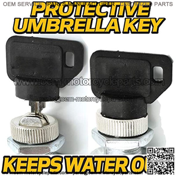 Starter Ignition Switch with Lights Fits EZGO E-Z-GO TXT 33639-G01 33639G01 1981 & Up Golf Cart, Gas or Electric - 4 Prong Terminals - Includes 4 Keys & Free Carabiner - Image 2
