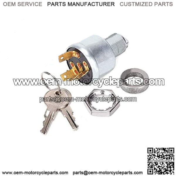 Golf Cart EZGO Ignition Switch with 2 Keys OEM#33639G01, Four Spade Terminal Key Switch for Use on Lights E-Z-GO G&E All Years