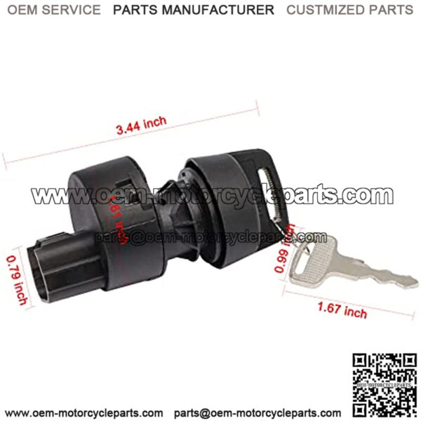 Key Switch Assembly 3 Position On/Off Replacement Ignition Switch with 2 Standard Keys for Yamaha G22, G29 Drive, Drive 2 Gas Golf Cart OEM# JW6-H2510-00/JW6-H2510-20-00 - Image 3