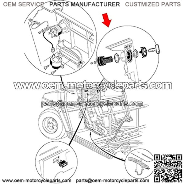 Common Key & Ignition Switch for Club Car DS 1996-up Gas Golf Cart, Replace OEM 101826301 - Image 2