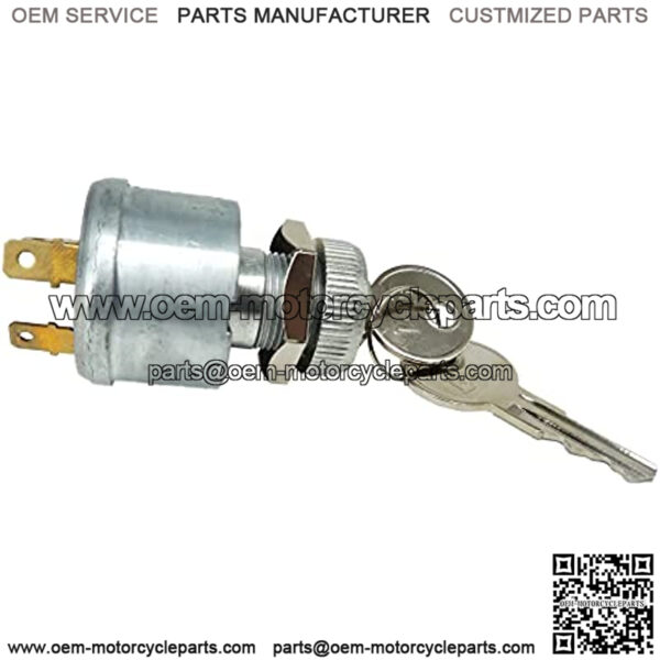 Ignition Switch with 2 Key Starter Switch Compatible with Golf Cart EZGO 1981-up Gas/Electric (with Lights) 4-Prong OEM# 33639G01 - Image 3