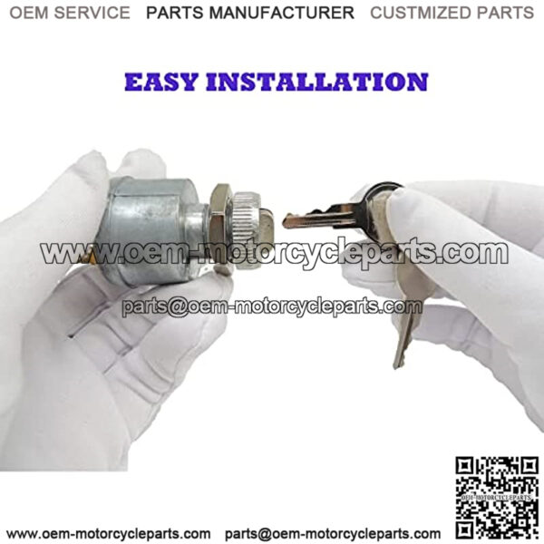 Ignition Switch with 2 Key Starter Switch Compatible with Golf Cart EZGO 1981-up Gas/Electric (with Lights) 4-Prong OEM# 33639G01 - Image 5