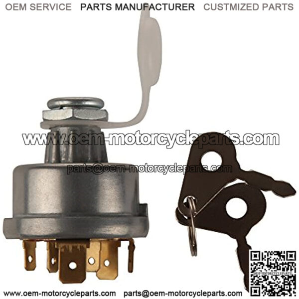Ignition Switch with 2 Keys for Backhoe Loader, Car, Tractor