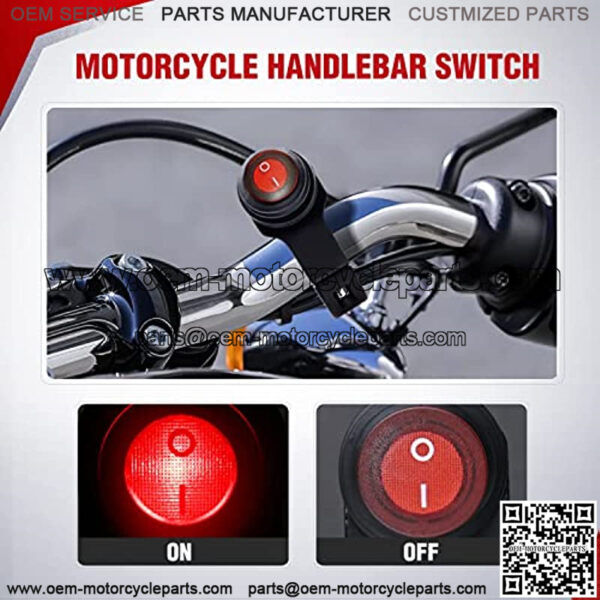 Motorcycle Handlebar Switch Plug and Play 12V ATV Handlebar Light Switch Push Button Waterproof ON Off Switches for ATV UTV Driving Lights- Fits 7/8" Handlebars (22mm) - Image 5