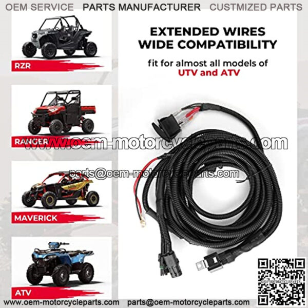 ATV UTV Fan Override Switch Kit with Relay LED Rocker Switch, Engine Cooling Wiring Accessories Compatible with Polaris RZR Ranger / Can Am X3 Maverick Defender Commander - Image 4