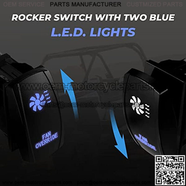 ATV UTV Fan Override Switch Kit with Relay LED Rocker Switch, Engine Cooling Wiring Accessories Compatible with Polaris RZR Ranger / Can Am X3 Maverick Defender Commander - Image 5