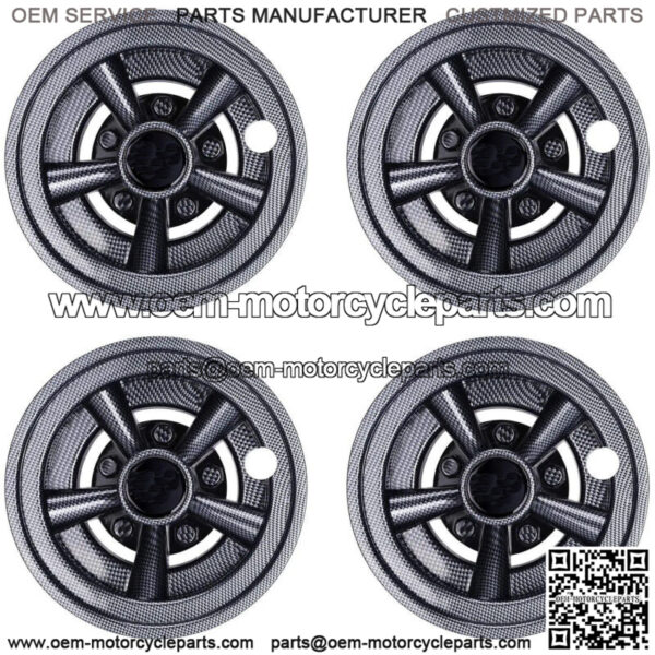 Carbon Fiber 8 Inch Golf Cart Wheel Covers Hub Caps for EZGO Club Car Yamaha 4pc