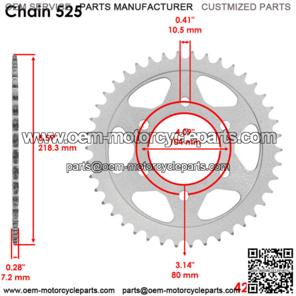 Rear Wheel Chain Sprocket for Kawasaki ZR900 Z900RS 2018-2023 42Teeth - Image 2