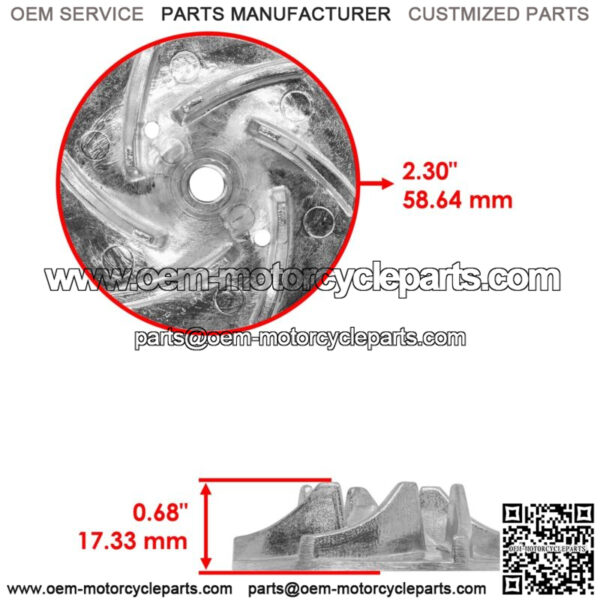 Water Pump Impeller For Can-Am Outlander Max 650 4x4 DPS 2017-2018 - Image 2