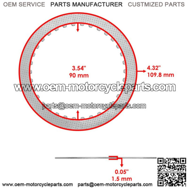 Clutch Friction Steel Plates Kit for Honda Recon 250 TRX250TE 2002-2023 - Image 3