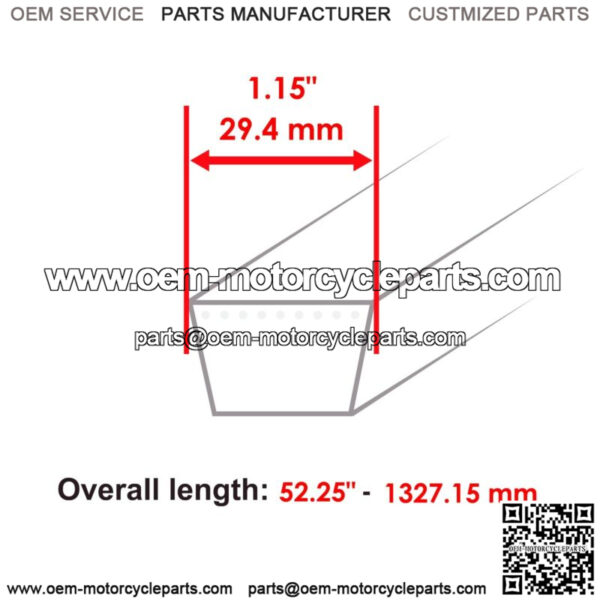 Wheel Drive Belt for Scag SW32-12B SW32-13BV Walk-Behind 48202 32" Deck - Image 2
