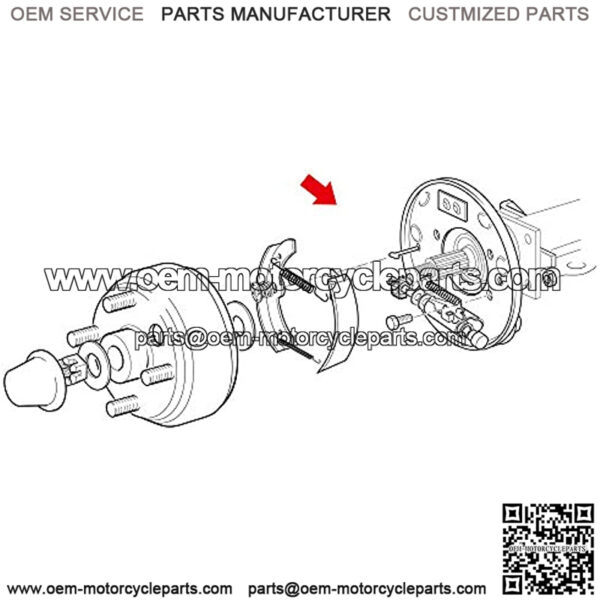Brake Assembly for EZGO TXT PDS, Yamaha G14 G16 G19 G20 G21 G22 Golf Cart, Driver Side and Passenger Side, Includes Brake Shoes, OEM# 70998-G01 70998-G02 - Image 2