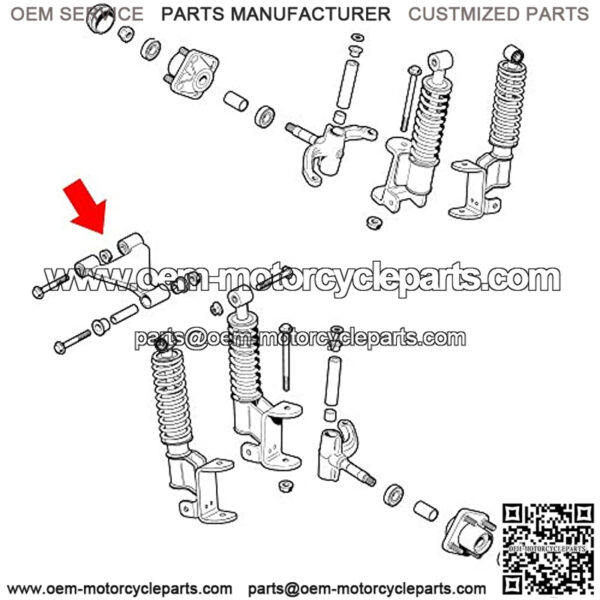 Golf Cart A Arm Assembly for EZGO RXV 2008-up Gas & Electric Vehicles, OEM# 608089 604654 601340 602085 - Image 2