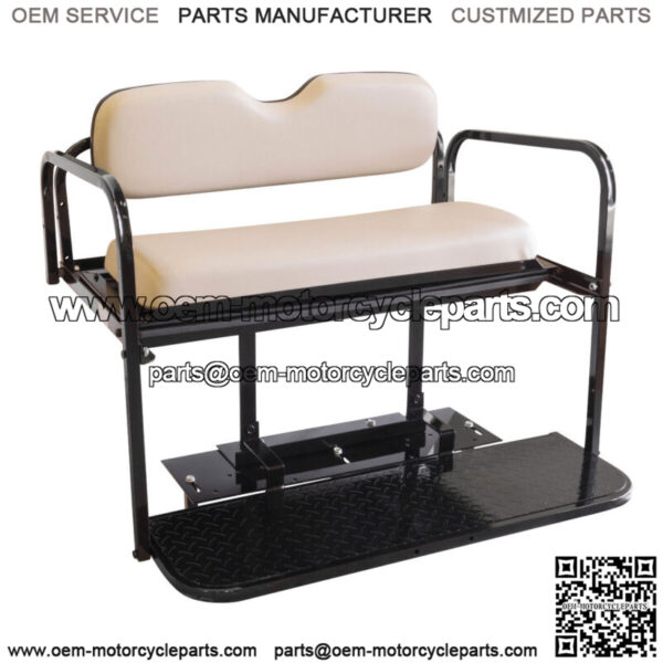 EZGO RXV Golf Cart Flip Folding Rear Back Seat Kit, 2008 & Up - Stone Cushions