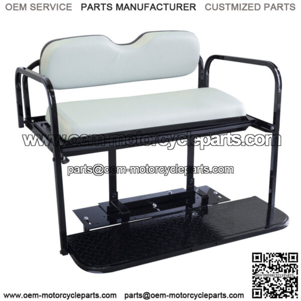 EZGO TXT (1995-Up) Golf Cart Flip Folding Rear Back Seat Kit - Oyster White