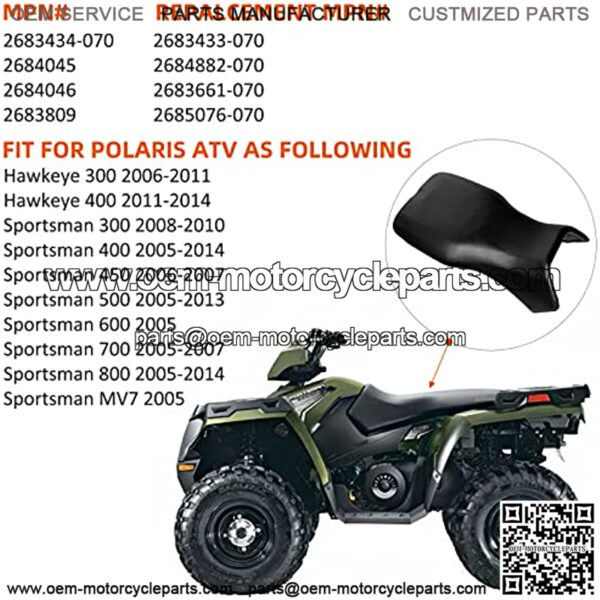 ATV Seat Cover Leather Compatible with Polaris Sportsman 500 400 300 700 450 600 800 MV7 Hawkeye 2005-2014, MPN# 2683434-070 2684045 2684046 2683809 - Image 2