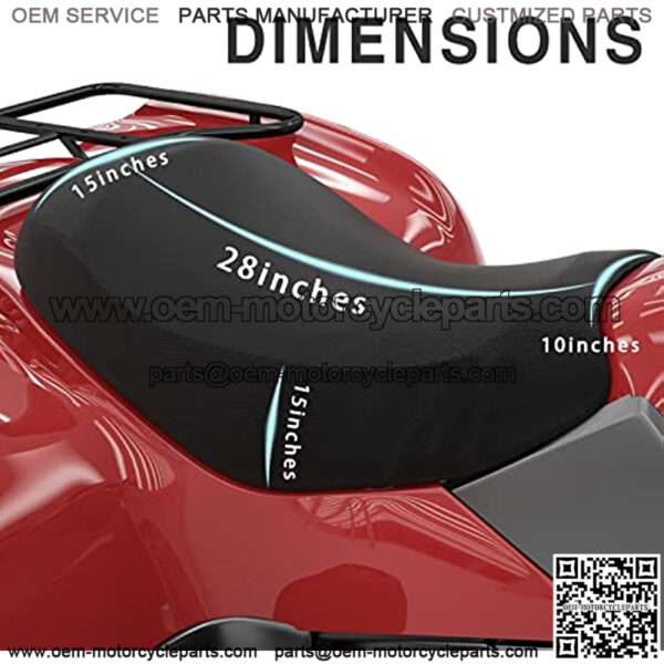 ATV Seat Cover Waterproof 420D Polyester Oxford, Compatible with Most ATV for Sportsman, Rancher, Foreman, Scrambler, Black - Image 2