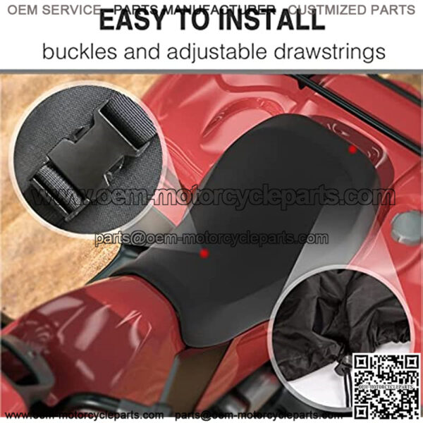 ATV Seat Cover Waterproof 420D Polyester Oxford, Compatible with Most ATV for Sportsman, Rancher, Foreman, Scrambler, Black - Image 3