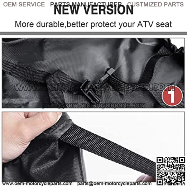 ATV Seat Cover Waterproof 420D Polyester Oxford, Compatible with Most ATV for Sportsman, Rancher, Foreman, Scrambler, Black - Image 5