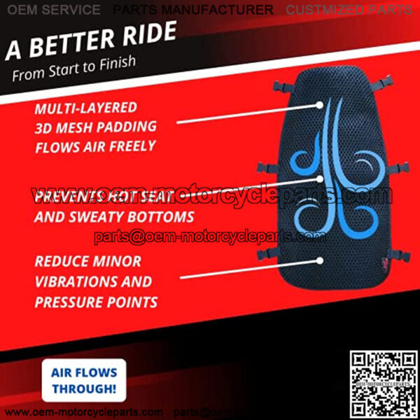 ATV Seat Covers. 3D Mesh Air Flow Four Wheeler Seat Cover. Stops Hot Seat, Keeps You Dry. Hide Ugly Rips. ATV Accessories Seat for Fourtrax Rancher, Foreman, Grizzly, Outlander. - Image 2