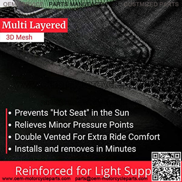 ATV Seat Covers. 3D Mesh Air Flow Four Wheeler Seat Cover. Stops Hot Seat, Keeps You Dry. Hide Ugly Rips. ATV Accessories Seat for Fourtrax Rancher, Foreman, Grizzly, Outlander. - Image 4