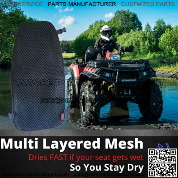 ATV Seat Covers. 3D Mesh Air Flow Four Wheeler Seat Cover. Stops Hot Seat, Keeps You Dry. Hide Ugly Rips. ATV Accessories Seat for Fourtrax Rancher, Foreman, Grizzly, Outlander. - Image 5