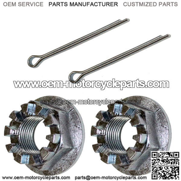 Set of 2 Rear Axle Castle Nuts & Pins for Honda ATC200X ATC250SX 1986-1987